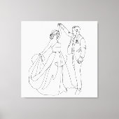 永遠のダンス - ミニマリストの結婚式のラインアート キャンバスプリント (正面)