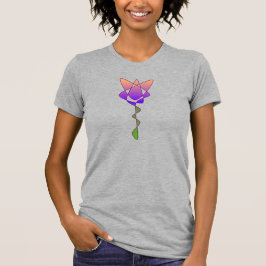 永遠のチューリップ フラワーアート パープル オレンジ Tシャツ