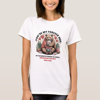 永遠のハグベアカップルTシャツ バレンタイン Tシャツ