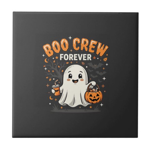 永遠のハロウィーンゴーストデザイン ブークルー_1 タイル (正面)