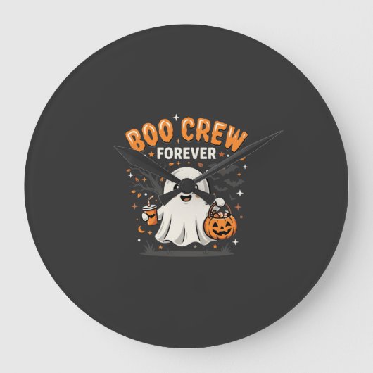 永遠のハロウィーンゴーストデザイン ブークルー_1 ラージ壁時計 (正面)