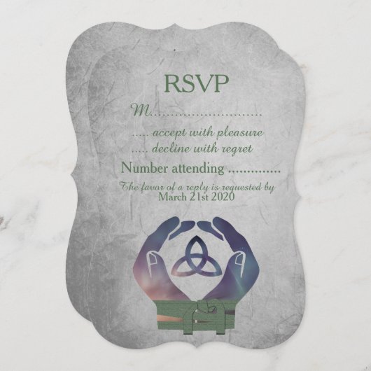 永遠のハンドファスティング出欠返信カード 招待状 (正面/裏面)