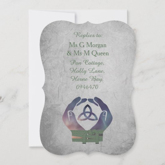 永遠のハンドファスティング出欠返信カード 招待状 (裏面)