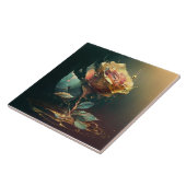 永遠のバラ – 繊細で優雅なフローラアート タイル (側面)
