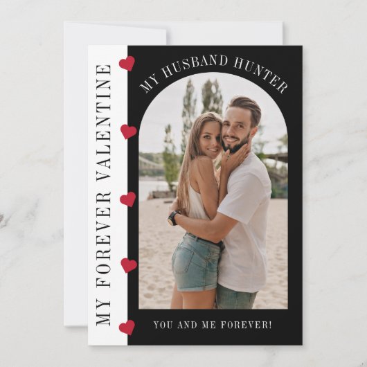 永遠のバレンタインの夫モダンのスタイリッシュ写真 シーズンカード (正面)