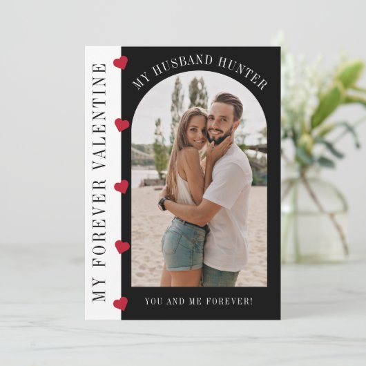 永遠のバレンタインの夫モダンのスタイリッシュ写真 シーズンカード (スタンド正面)
