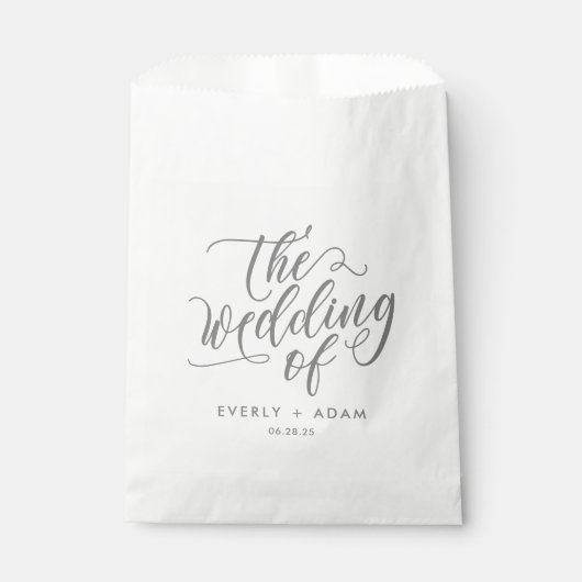 永遠のブリス編集可能カラー結婚式の引き出物バッグ フェイバーバッグ (正面)