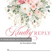 永遠のブロッシュバラグリーンゴールド結婚式RSVP 出欠カード