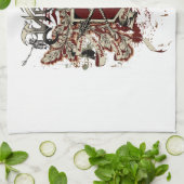 永遠のプライドの怒りの影響を受けた赤 キッチンタオル (折り畳み)