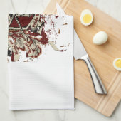 永遠のプライドの怒りの影響を受けた赤 キッチンタオル (四つ折り)