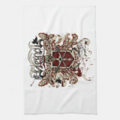 永遠のプライドの怒りの影響を受けた赤 キッチンタオル (縦)