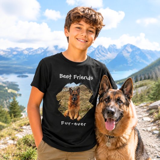 永遠のベストフレンドの犬の写真 ブラックボーイ Tシャツ