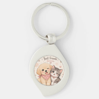 永遠のベストフレンド子犬と子猫のキーチェーン キーホルダー