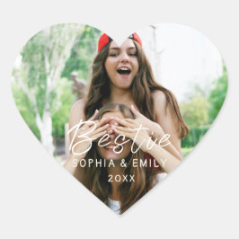 永遠のベストフレンド - オリジナル写真＆名前ステッカー ハートシール