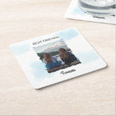 永遠のベストフレンド カスタム写真 スクエアペーパーコースター (アングル)