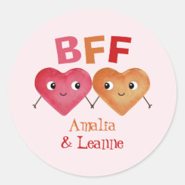 永遠のベストフレンド BFF かわいいハートカップル ステッカー