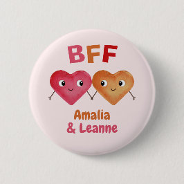 永遠のベストフレンド BFF かわいいハートカップル ステッカー 缶バッジ