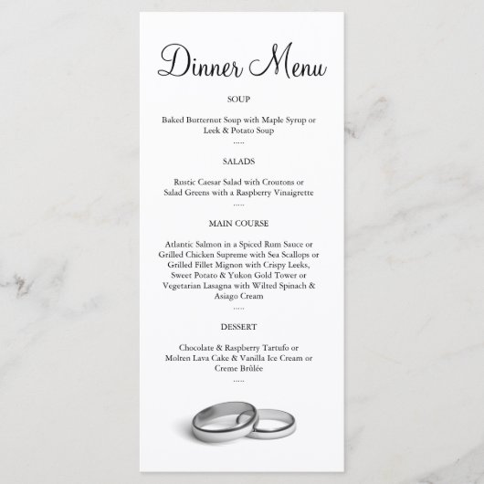 永遠のメニュー メニュー (正面)