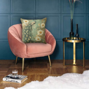永遠のモダンアート・クジャクモチーフ クッション