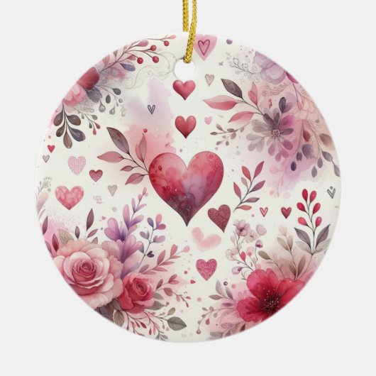 永遠のロマンスクラシック:バレンタインデー セラミックオーナメント (正面)