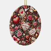 永遠のロマンスクラシック:バレンタインデー セラミックオーナメント (右)