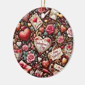 永遠のロマンスクラシック:バレンタインデー セラミックオーナメント (左)