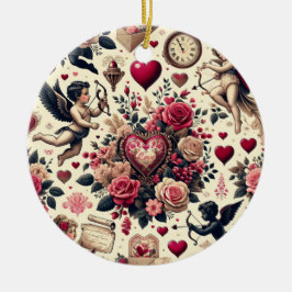 永遠のロマンスクラシック：バレンタインデー セラミックオーナメント