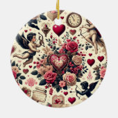 永遠のロマンスクラシック:バレンタインデー セラミックオーナメント (裏面)