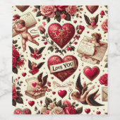 永遠のロマンスクラシック：バレンタインデー ワインラベル (シングルラベル)