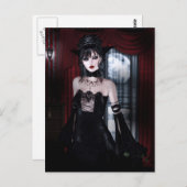 永遠のヴァンパイアの女王ゴシック様式の少女アート ポストカード (正面/裏面)