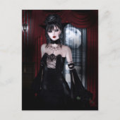 永遠のヴァンパイアの女王ゴシック様式の少女アート ポストカード (正面)