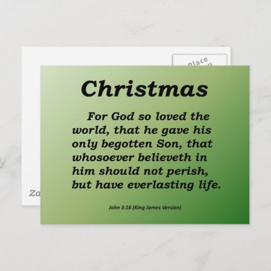 永遠の人生のクリスマスジョン3-16 シーズンポストカード (正面/裏面)