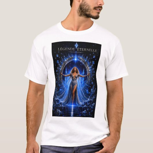 永遠の伝説 水晶 ファンタジー アート Tシャツ (正面)