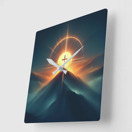 永遠の信仰 スクエア壁時計 (傾斜)