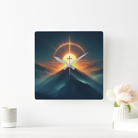 永遠の信仰 スクエア壁時計 (ホーム)