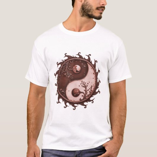 永遠の光の陰陽 - 月明かりのバランス Tシャツ (正面)