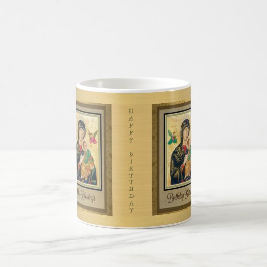 永遠の助けの誕生日のコーヒー・マグの母 コーヒーマグカップ (中央)