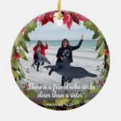 永遠の友だち姉妹よりも近いフローラリース セラミックオーナメント (裏面)