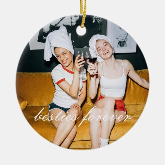 永遠の友情の写真クリスマス セラミックオーナメント (正面)