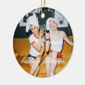 永遠の友情の写真クリスマス セラミックオーナメント (左)
