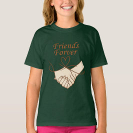 永遠の友情 手を繋ぐ女の子のTシャツ Tシャツ