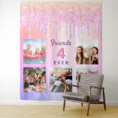 永遠の友達 ブッシュピンク 紫色のドリップ写真 タペストリー (インサイチュ)