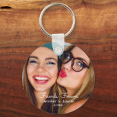 永遠の友 |写真の名前と日付のアップロード キーホルダー (正面)