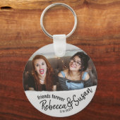 永遠の友 |写真の名前と日付のアップロード キーホルダー (正面)