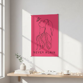 永遠の反射：蝶と女性のラインアート ポスター