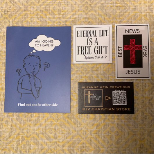 永遠の命は無料のギフトであるキリスト教の福音書 スクエア名刺