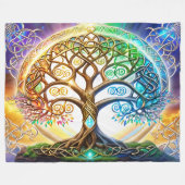 永遠の多様性:生命の木ケルトのエレガンス フリースブランケット (正面(横))