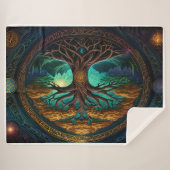 永遠の多様性：生命の木Yggdrasil シェルパブランケット (正面(横))