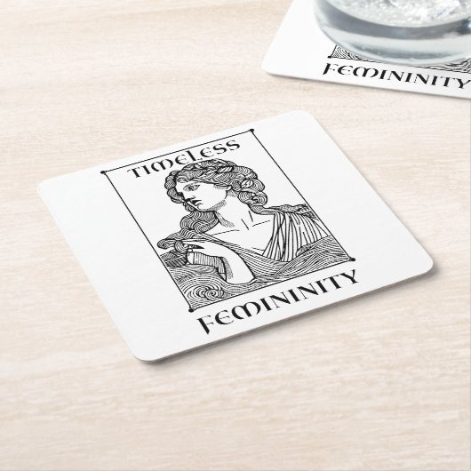 「永遠の女性性」コースターエレガントズ スクエアペーパーコースター (アングル)