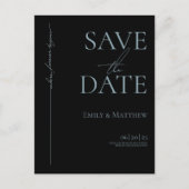 永遠の始まりを知らせるブルーの結婚式Save The Date 案内ポストカード (正面)